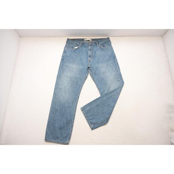 Levi's 505 Regular Fit Straight Rugged Denim Blue Jeans Mens Size 40 x 32 - Picture 2 of 8